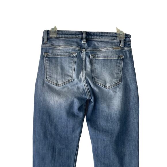 KanCan Women's Size 27‎ Cropped Medium Wash Frey Hem Jeans - Picture 5 of 10